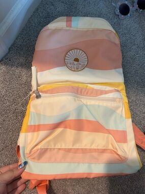 Pura Vida Pastel Striped Backpack in Peach, Cream, Mint & Yellow